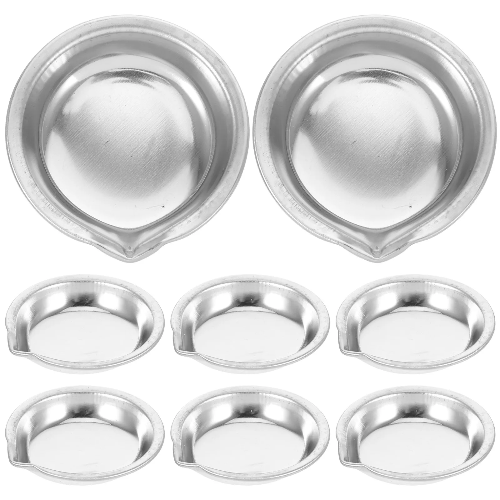8Pcs Stainless Steel Paint Mixing Tray Small Round Robust Construction Versatile Artist Palette for Watercolor Gouache Oil