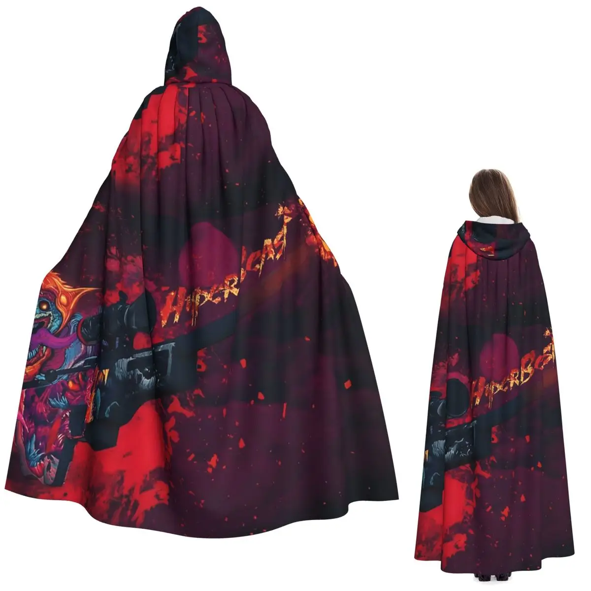

Длинный плащ с капюшоном Hyper Beast, средневековый костюм ведьмы, накидка для косплея, Хэллоуин, вечеринка для взрослых, унисекс