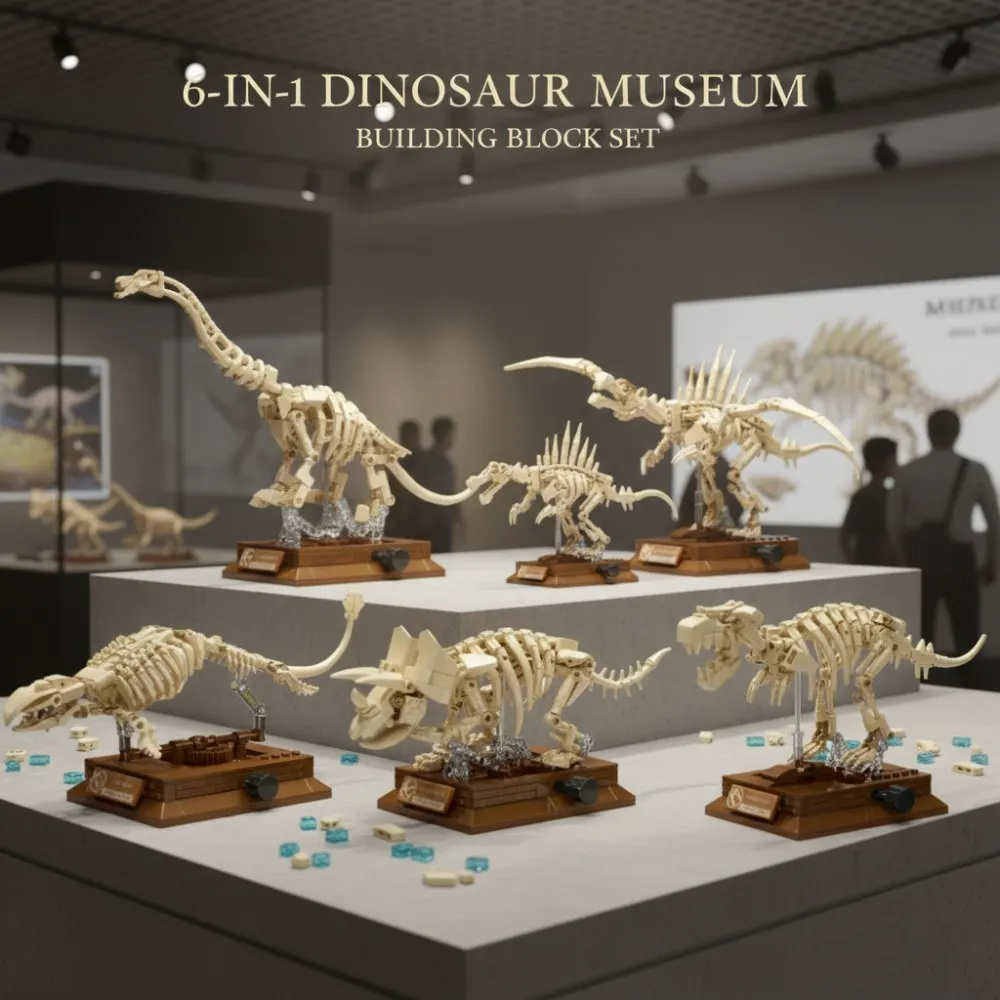 

Набор строительных блоков «Музей динозавров», 1537 шт. — сборная модель-игрушка для домашнего декора, идеальный праздничный подарок для детей и взрослых
