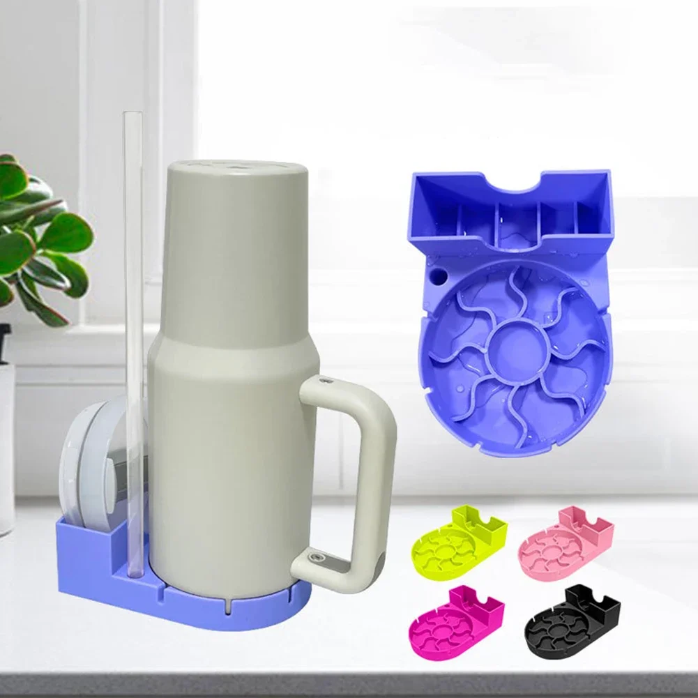 

Silicone Tumbler Drying Station Non-Slip Bottle Water Filter Rack Sports Bottle Drainer Stand for Stanley Cup Lid Sports Bottle