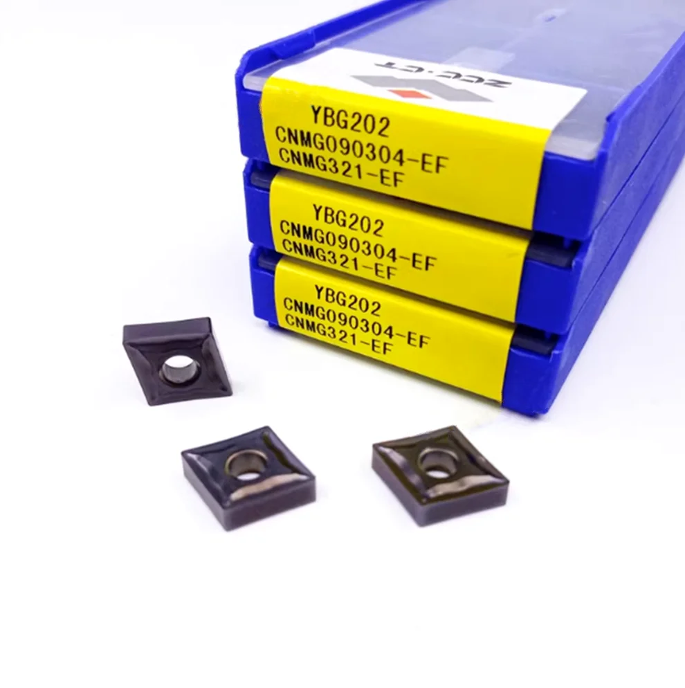 Ferramenta de Torneamento Indexável Carboneto Usinagem Cnc Cnmg090304-ef Ybg202 50p
