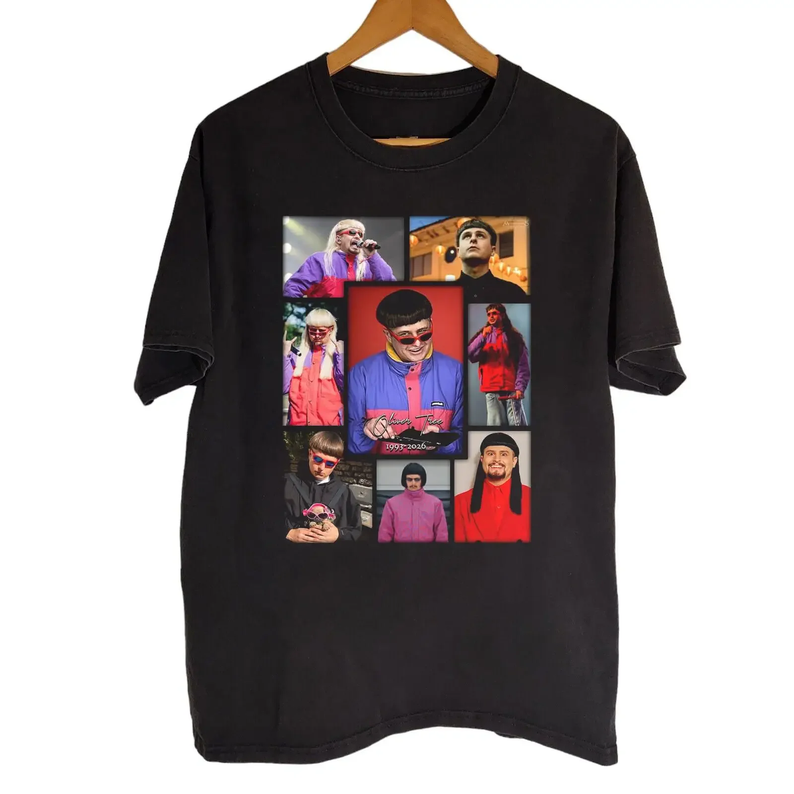 Very RARE Oliver Tree Black Cotton T Shirt Full size S 5XL BS1924 vintage Washed fashion Stylish Top For Everyday Wear Casual