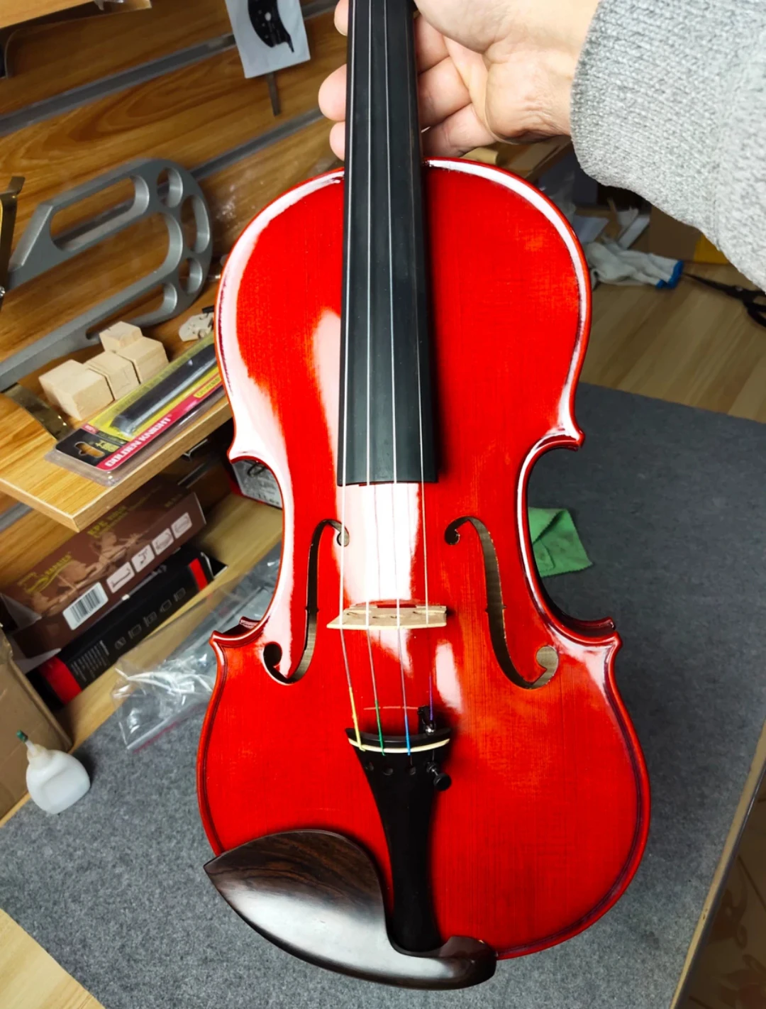 All European spruce High-end handmade wine red yellow 4/4 Violin Antonio Stradivari playing level violino brazilian bow with Box