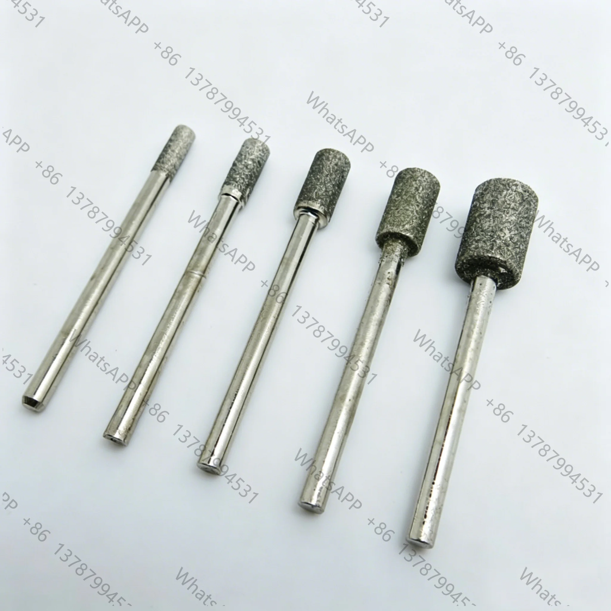 10Pcs Shaft 3mm x 3/4/5/6/8mm Head Dia Cylindrical Diamond Drill Bits Burs for Electric Grinder Pneumatic Carving Nail Files