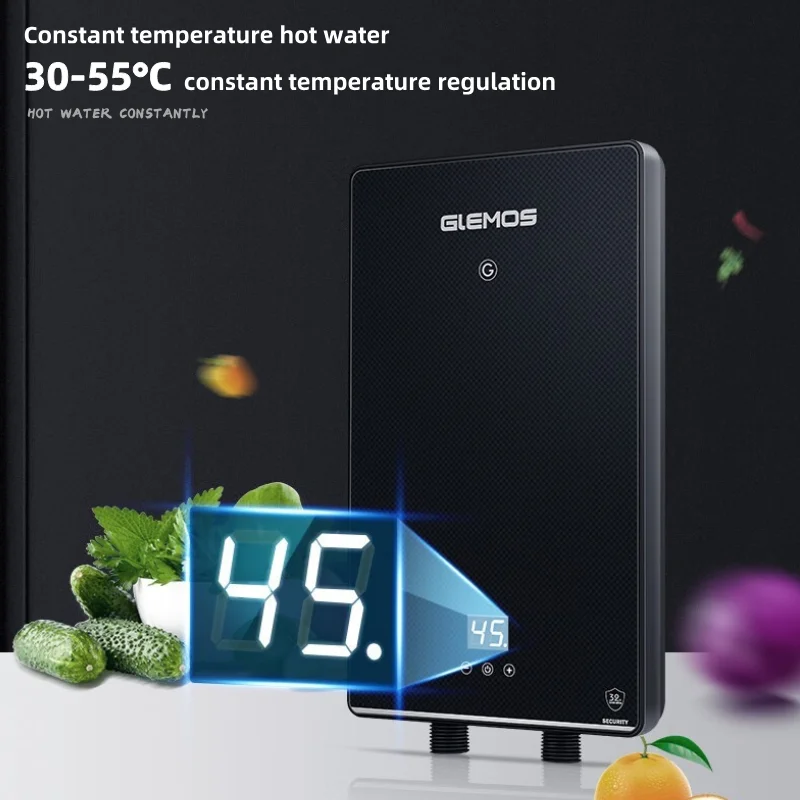 Scaldabagno portatile senza serbatoio da 5 kW - Geyser elettrico leggero per uso esterno (display a LED, riscaldamento istantaneo, impermeabile IPX5)