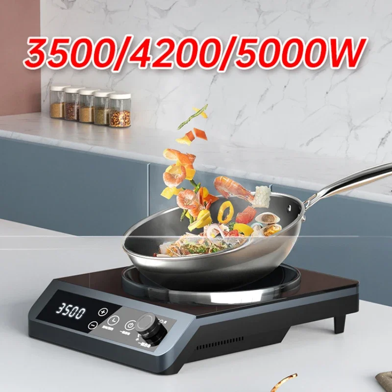 터치 제어 초박형 가정용 오목한 고출력 인덕션 쿡탑 세트, 3500W 5000 와트