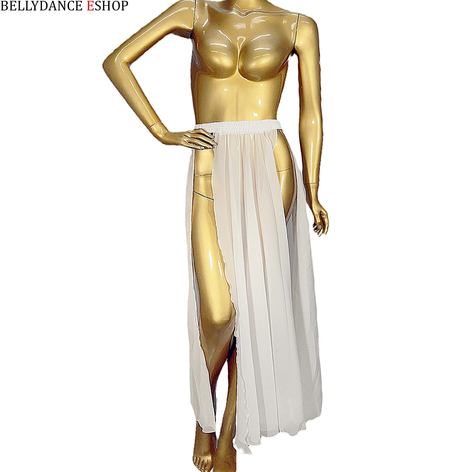 Traje de danza del vientre, faldas largas, faldas sexis con doble abertura alta para mujer, falda de actuación de baile, accesorios de ropa de práctica