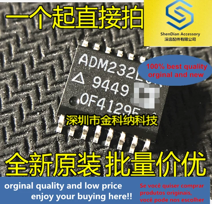 5pcs only orginal new transceiver chip ADM232LJR SOP-16 SMD wide body 7.2MM