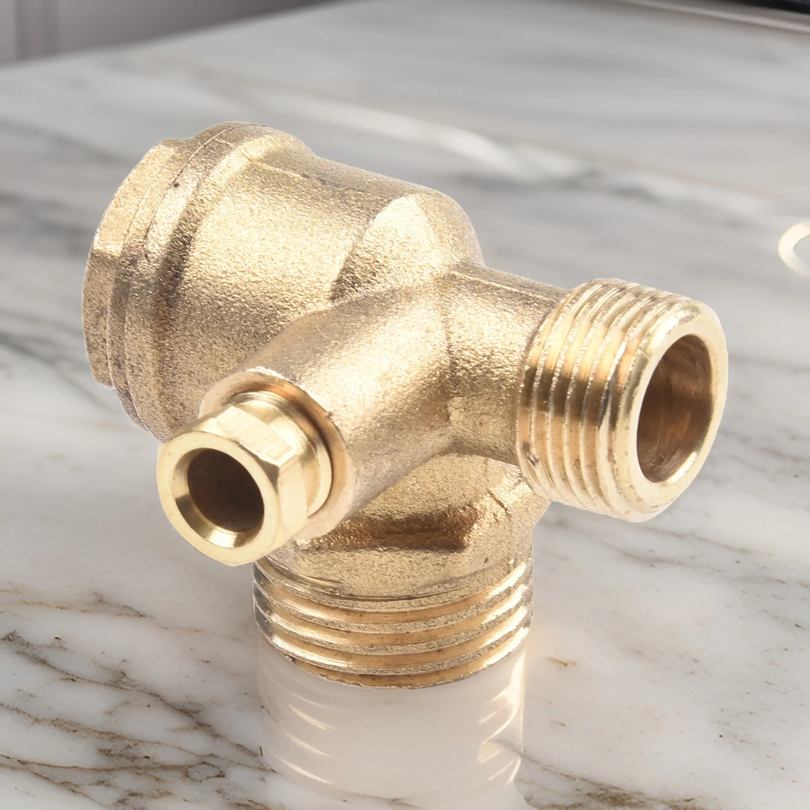 With Cylinder Screw 3-Port Brass Male G1/2 Check Valve Connector For Tube Air Pressure Check Valve Connecting High Quality