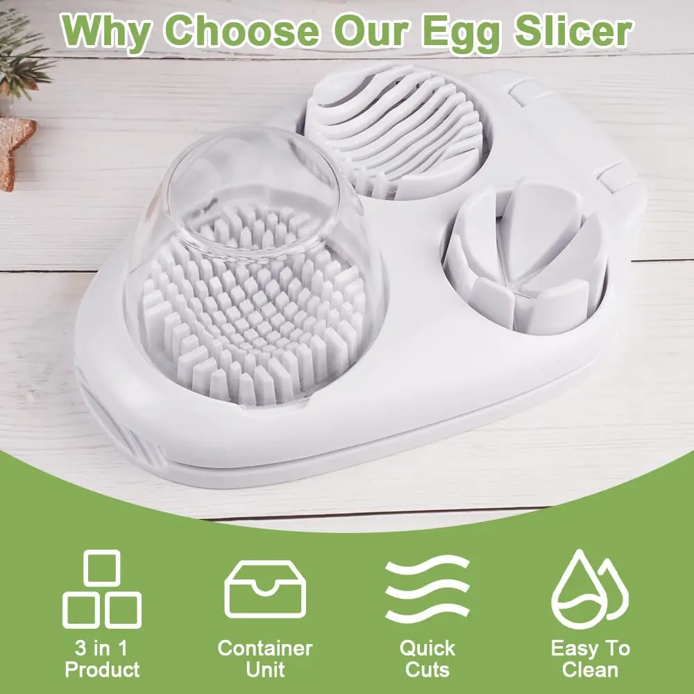 3 In 1 Egg Slicer For Hard Boiled Eggs Strawberry Slicer Grape Cutter 2026 New Stainless Steel Dicer Egg Slicer Dishwasher Safe