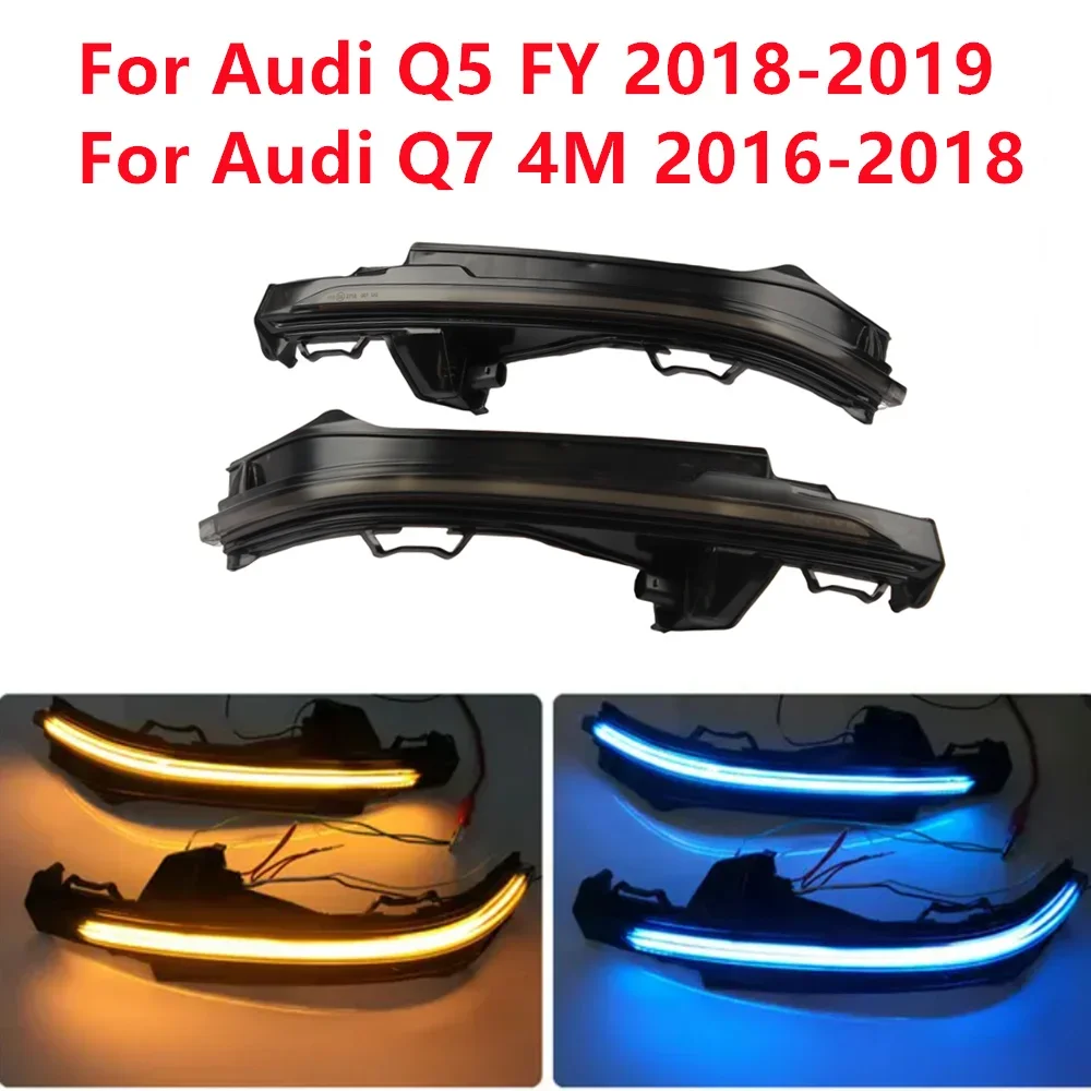 

LED Dynamic Turn Signal Blinker Sequential Side Mirror Indicator Light Lamp for Audi Q5 FY 2018-2019 for Audi Q7 4M 2016-2018