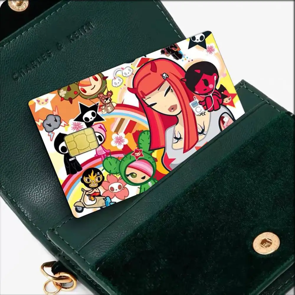 T-okidoki Art Bright Cartoon   Waterproof Film Skin Cover Credit Card Stickers Debit Front Bank Bus Pass