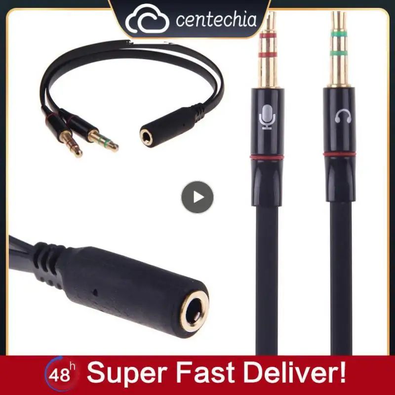 Позолоченный аудиокабель для наушников и микрофонов, Y-образный разветвитель, адаптер 1 мама-2 папа для подключения к ноутбуку и ПК