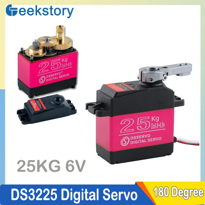 25KG DS3225 Digital Servo Large Torque Waterproof Metal Gear Power Functions 180 Degree Motor For 1/8 1/10 1/12 Scale RC Car