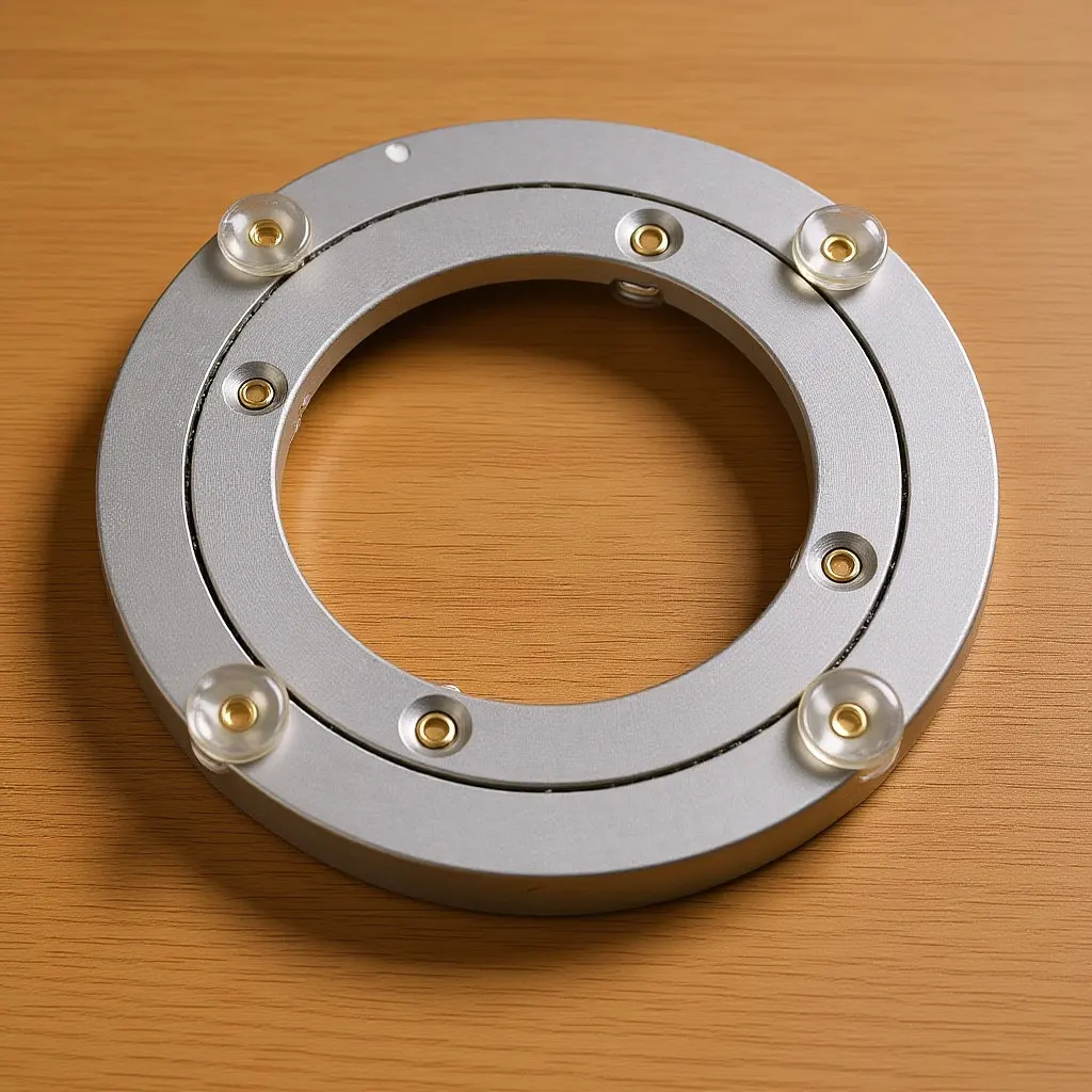 1Pcs Stable Aluminum Alloy Turntable Base Silent Smooth Rotation Long-Lasting Turntable Bearing for Tabletop Display Use