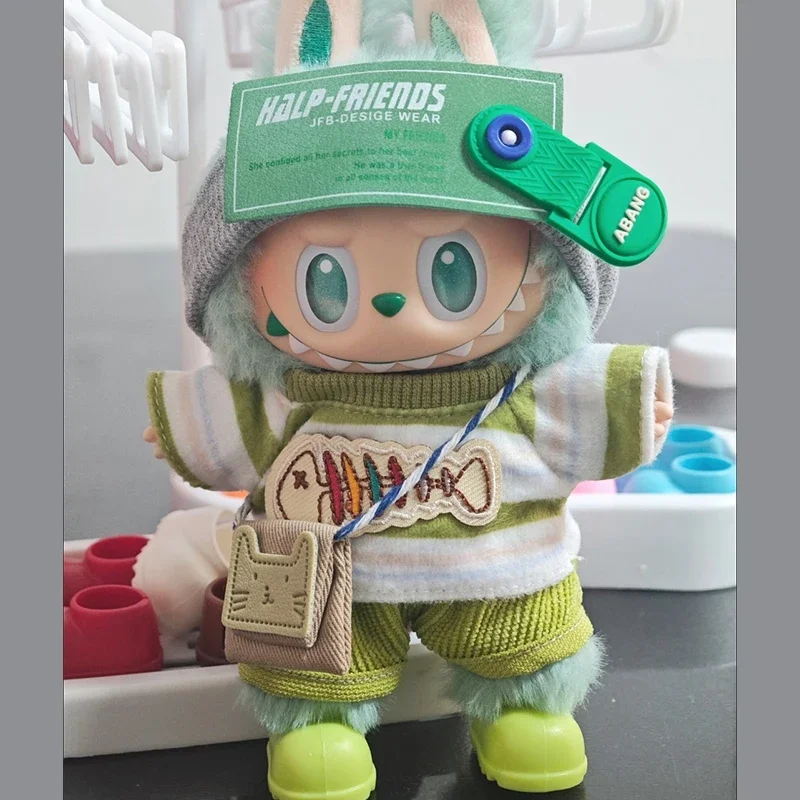 Vestiti per bambole di peluche da 17 cm Tute decorative per animali dei cartoni animati Tute per bambole di peluche Kawaii fai-da-te con cappello per regalo per ragazze
