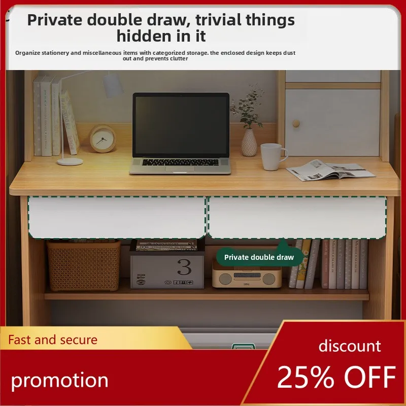 PYH Bookshelf Integrated  and Chair Set Simple Computer  Desktop Home Bedroom Student Study Writing Small