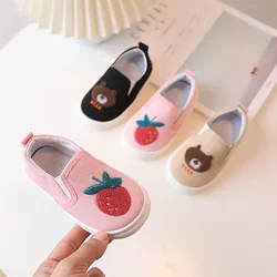 Children Canvas Shoes Cartoon Bear Kids Shoes Slip-on Breathable Boys Sneakers Lightweight Casual Girls Shoes Tenis Infantil