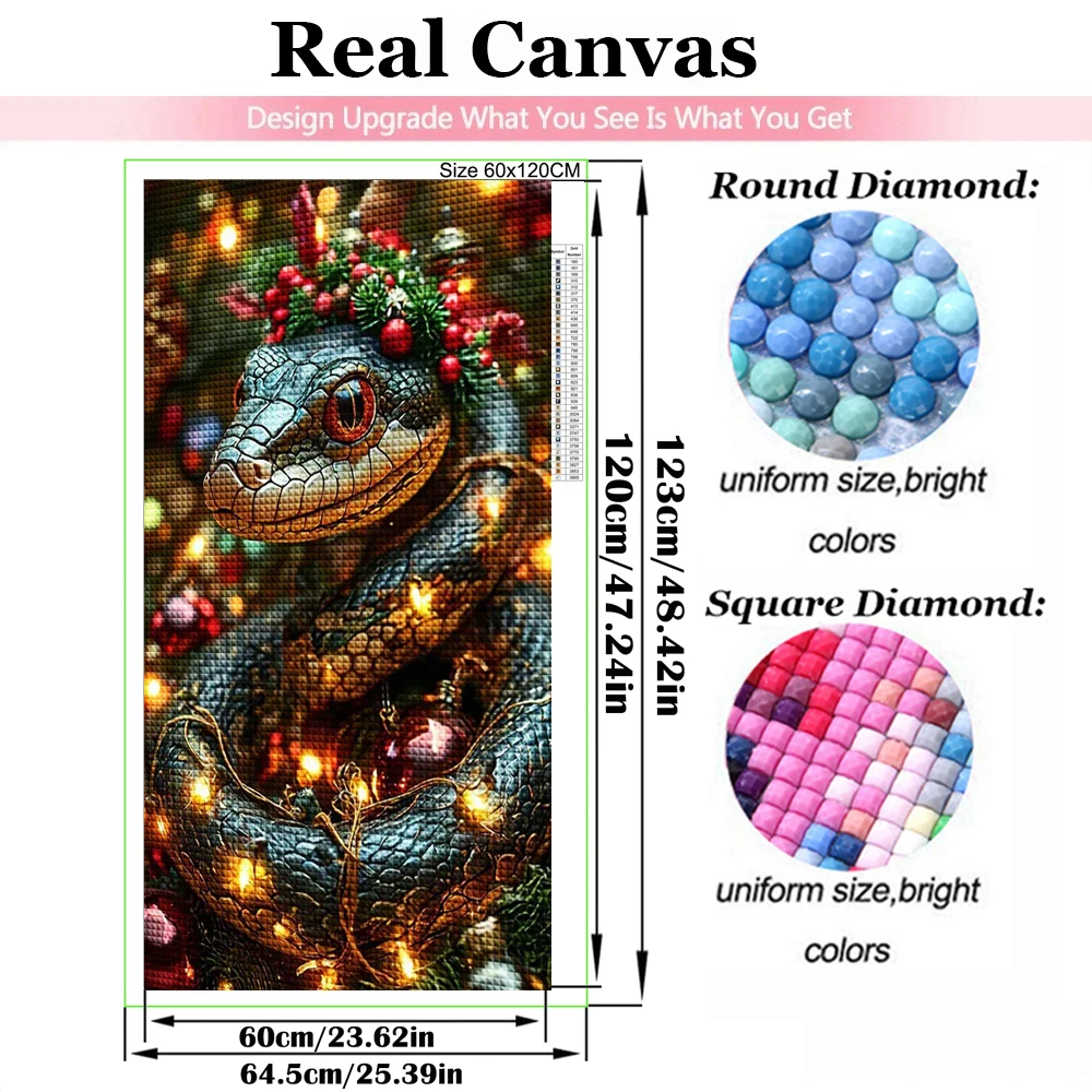 New Year Snake Diamond Mosaic Kit DIY Snake Fireworks Candy Ice Cream Diamond Painting Art 5D Rhinestone Cross Stitch Home Decor