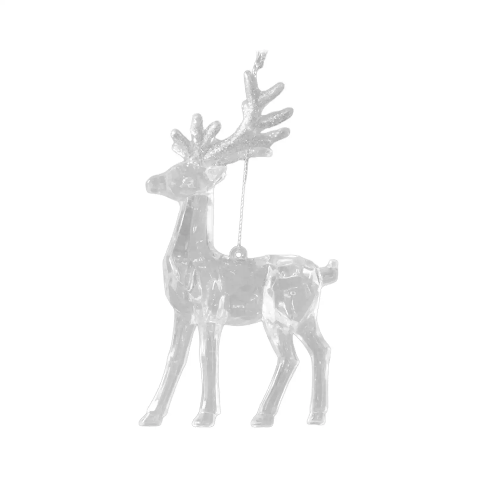 Christmas Tree Hanging Decoration Elk Acrylic Clear Deer Charm Pendants for New Year Indoor Wreath Garland Wedding Festival