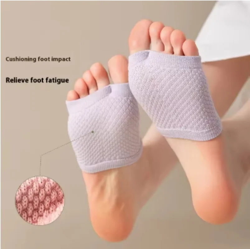 Zehensocken, dünne Sommer-Bootsocken, reine Baumwoll-High-Heels, Damen-Halbsocken, modische elastische Vorfußsocken, rutschfest – Detail 12