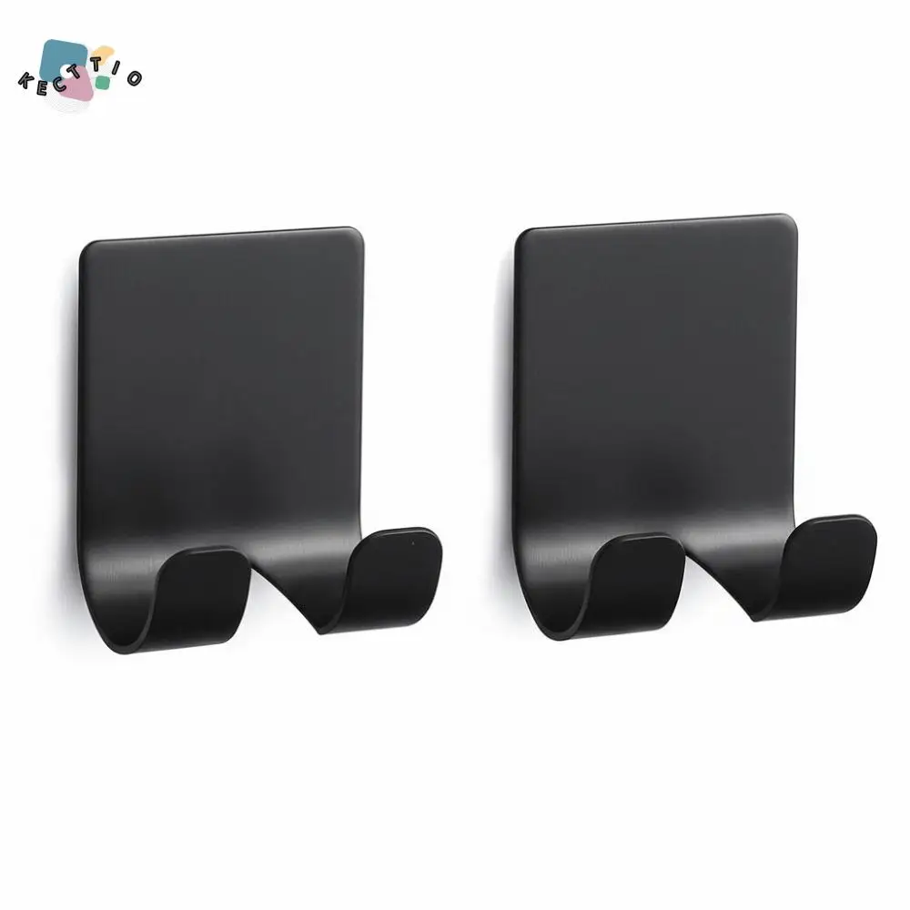 

2Pcs Self Adhesive Stainless Steel Razor Holder Double Hook Rust-proof Hanging Razor Stand Space Saving Waterproof