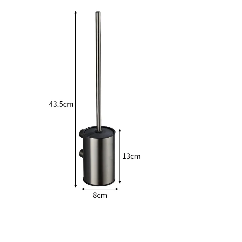 WC 304 Stainless Steel Rose Gold Toilet Brush Wall Mounted Brushed Gold Toilet Brush Holder Gun Grey Toilet Brush Set