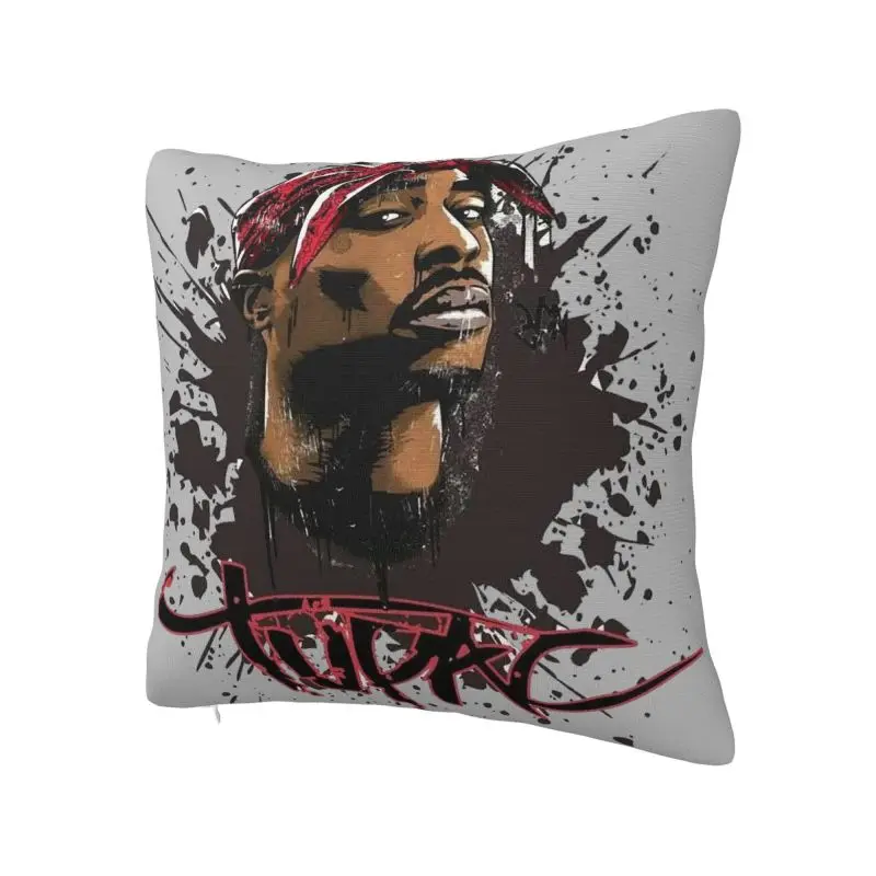 Custom Rapper Tupac 2P-PAC Hip Hop Cushion Covers Sofa Home Decorative Square Throw Pillow Case