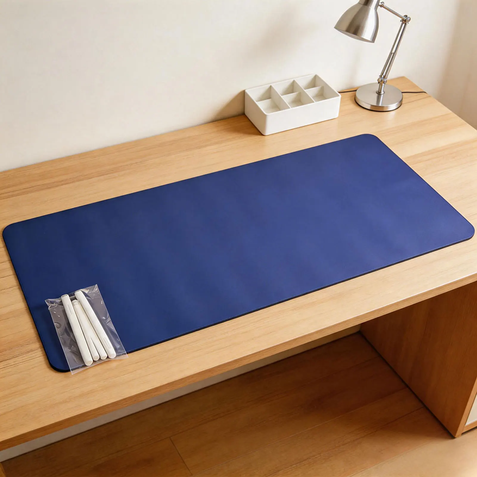 1pcs Blue-Print Desk Mat Gaming Mouse Pad Double-Sided Dry-Erase Desk Mat with Marker Non-Slip Base Mouse Pad for Office Desk
