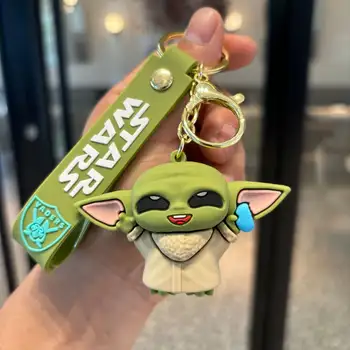 Star Wars akční figurka klíčenka Baby Yoda kabelka přívěsek model kawaii kreslený přívěsek na klíče od auta dětský dárek hračka 10 nejlepší prodej Autopříslušenství Yoda - №9