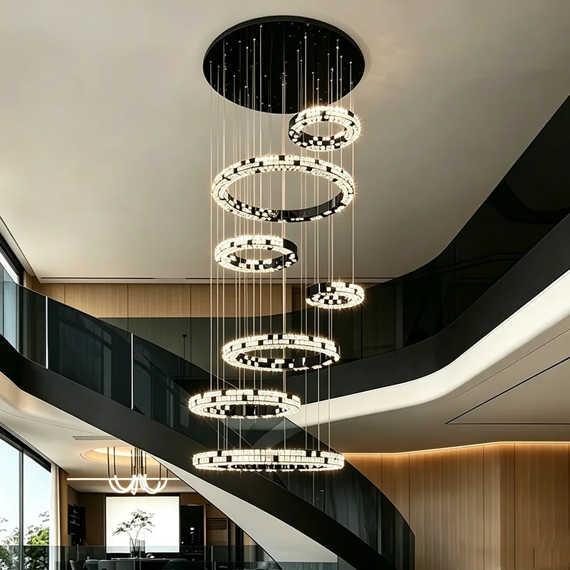 Modern home decor led lights pendant light lamps forstaircase Chandeliers for living room hanging light indoor lighting