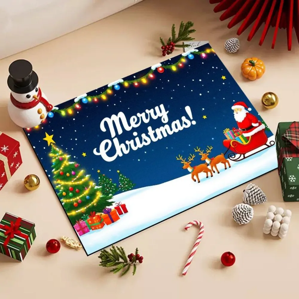 VIKAMA عيد الميلاد تحت عنوان عدم الانزلاق ارتداء مقاومة السجاد غرفة المعيشة مدخل قاعة السجاد الزخرفية عطلة ديكور المنزل #4