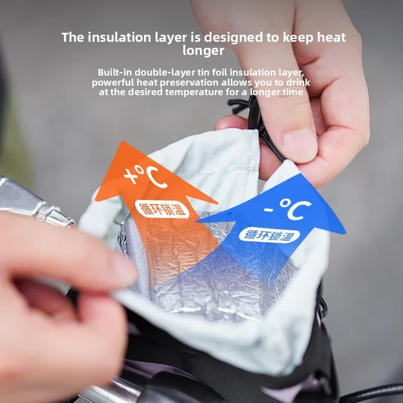 حقيبة غلاية الدراجة، حقيبة غطاء أمامي مقاومة للماء لدراجة الطرق الجبلية، حقيبة كروس عازلة لركوب الدراجات في الهواء الطلق #2