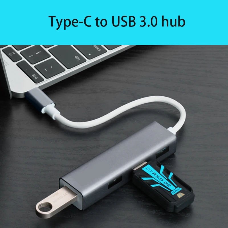 Splitter Adapter Extension Cable Multi-function Docking station 4 in 1 Type-C to USB3.0 Hub Splitter Extender Type-c converter