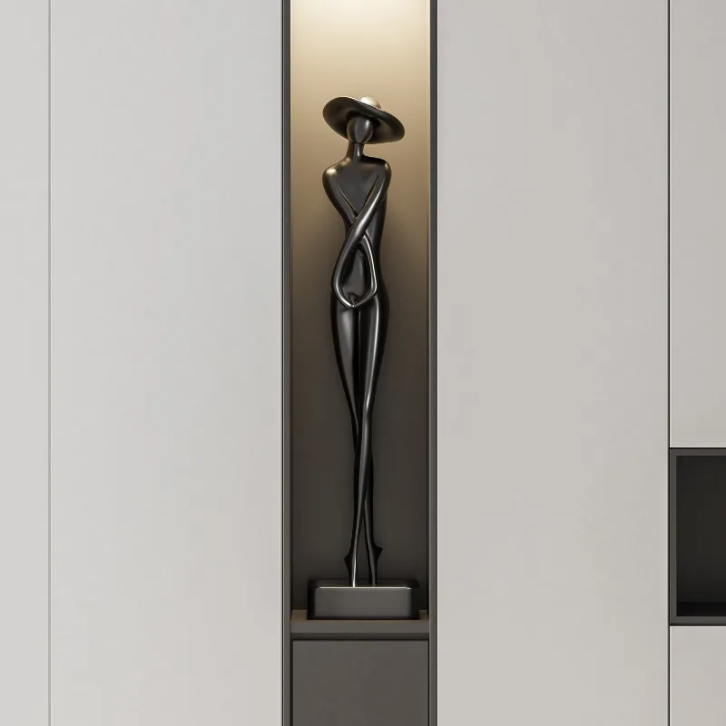 Home Decor Luxury Abstract Art Figure Ornaments,Vertical Sculptures,Living Room TV Cabinet Entrance Statue Decorations