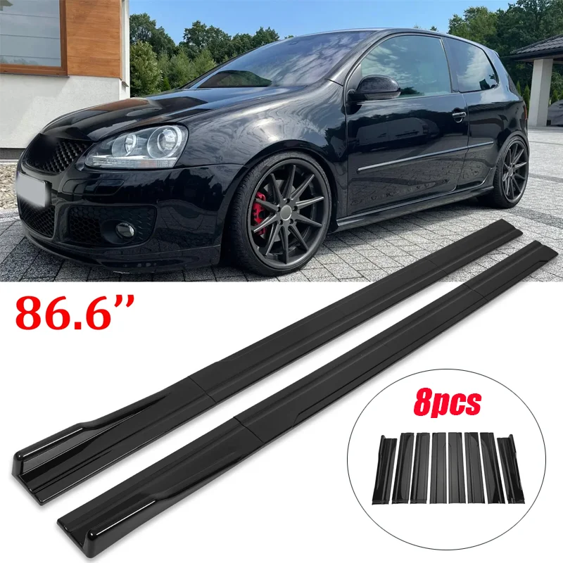 2.2M/86.6" Side Skirts Extension Rocker Panel Splitter For VW Volkswagen For Golf MK6 MK7 MK7.5 For GTI R GTD ABS Side Skirt view 2