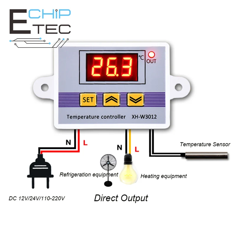 

Free Shipping XH-W3012 High Precision Digital Thermostat -30~220℃ Temperature Controller Switch