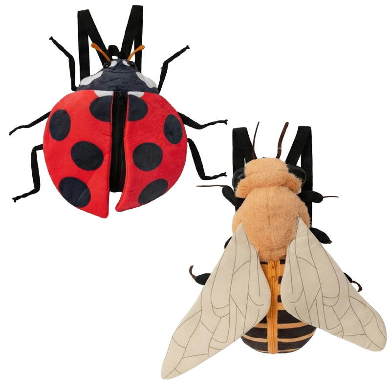 

Около 35 см имитация божьей коровки и пчелы, плюшевый рюкзак, игрушка, милый рюкзак с насекомыми, кукла, прекрасный декоративный рюкзак, подарок на день рождения