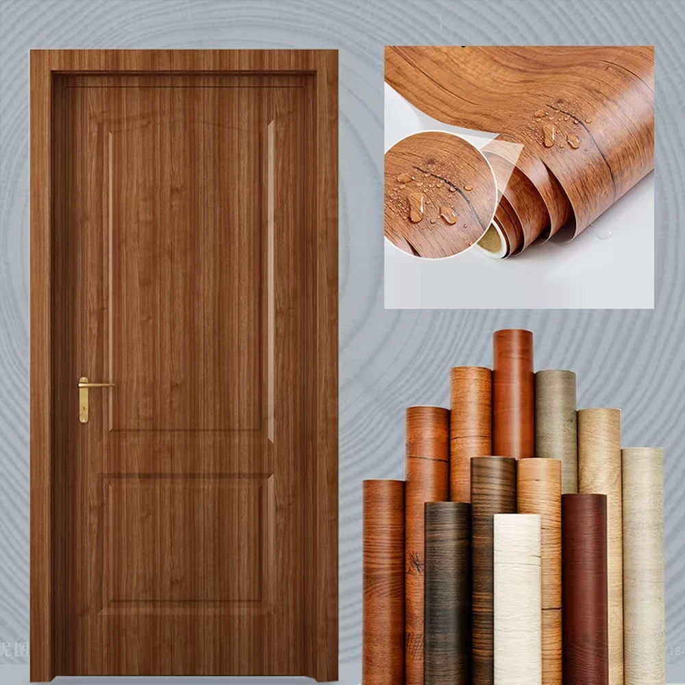 Wood Stripe Vinyl DIY Self Adhesive Waterproof PVC Wallpaper Renovation Cabinets Furniture Wall Sticker Home Decor Sticky Papers