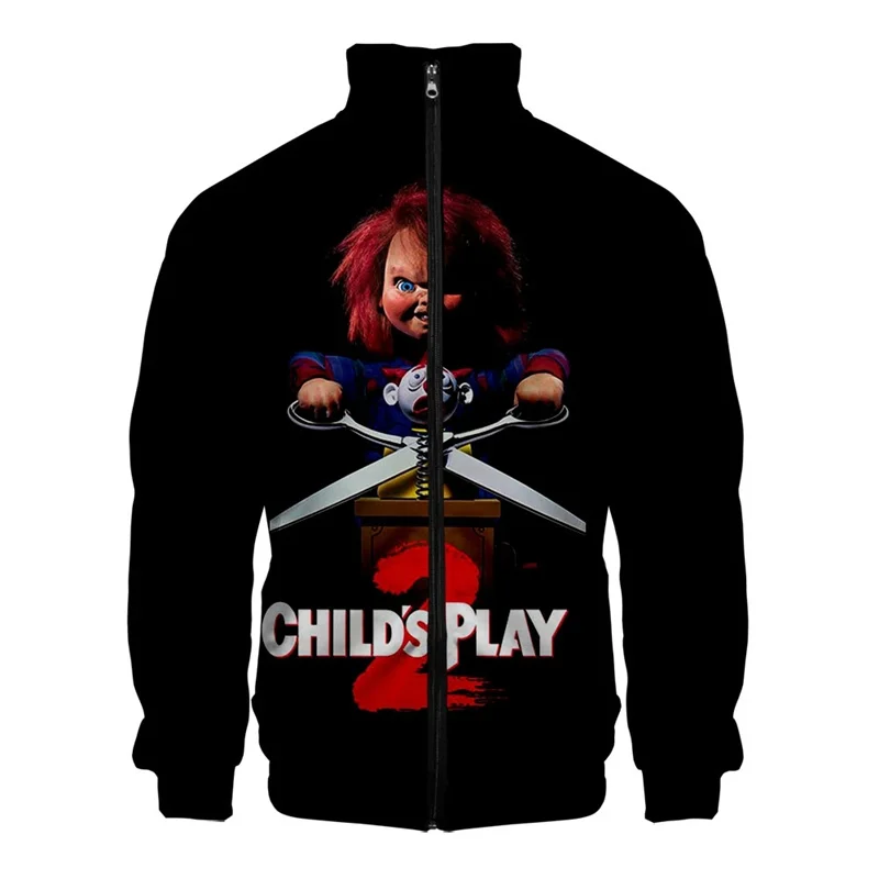 Horror Movie Chucky Stand Collar Jackets Seed of Chucky Sweatshirt Cosplay Costume Long Sleeve Zipper Hoodies