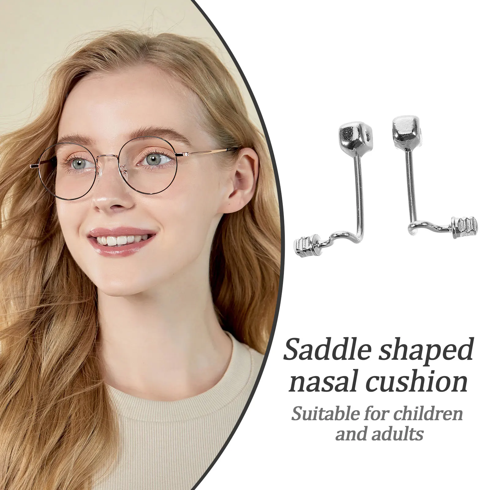 2 Pcs Eyeglass Nose Pad Bracket Metal Support Rod for Glasses Repair Replacement Parts Durability Stability