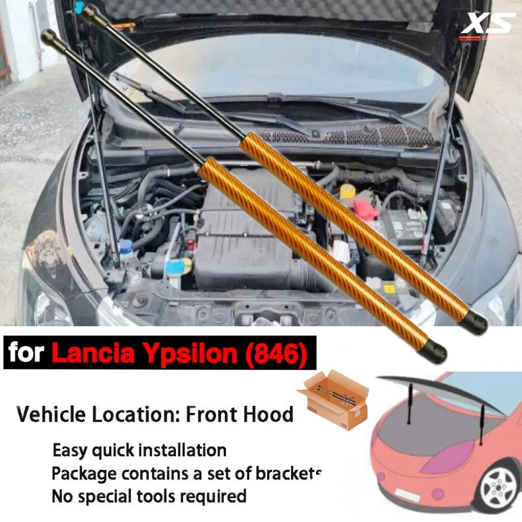 For Lancia Ypsilon 846 2011-2023 For Chrysler Ypsilon Modify Bonnet Hood Gas Struts Lift Support Shock Damper Absorber Prop Rods