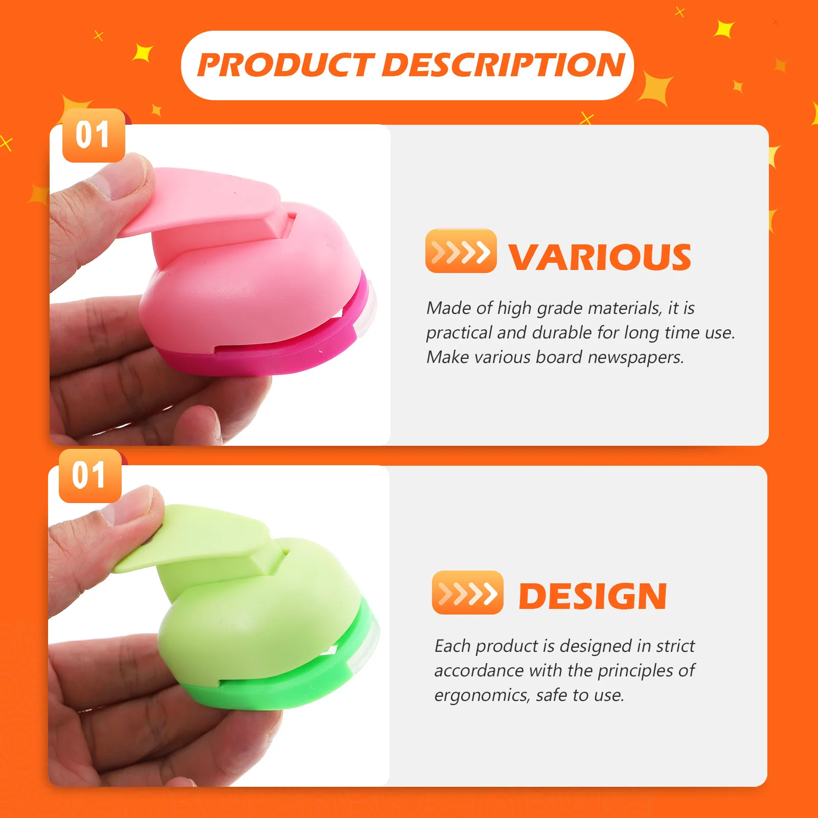 

5 Pcs Scrapbook Decorative Hole Punch Paper Punchset Puncher for Crafts Punches Shape