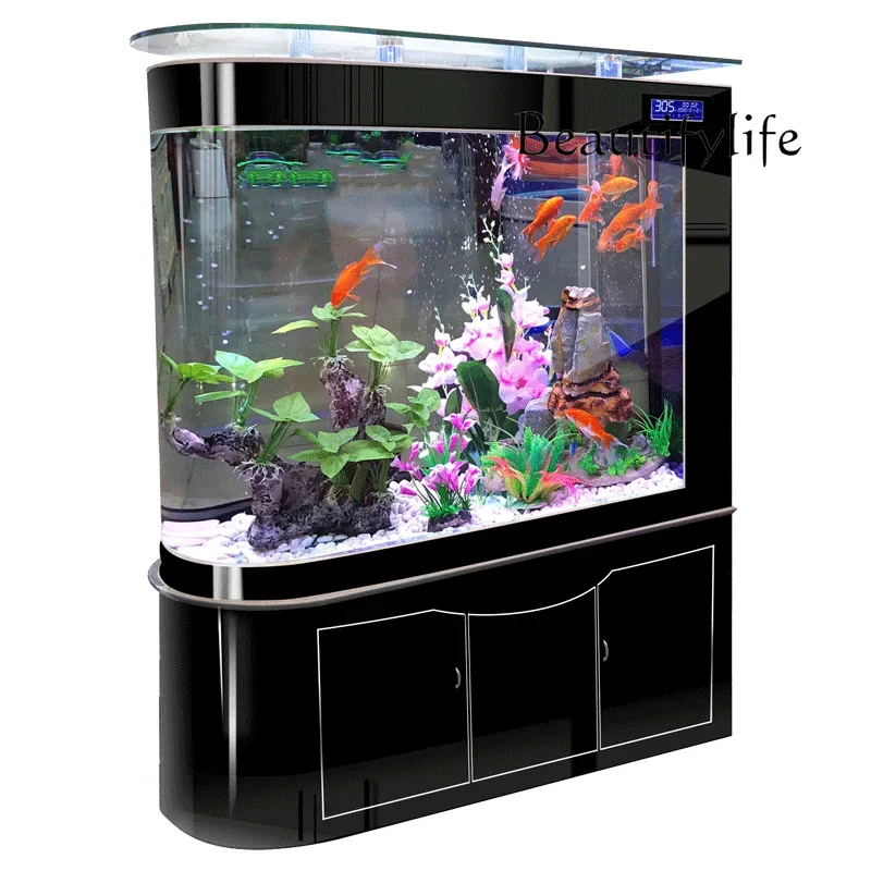 Living Room Home Subareas Screens Modern Light Luxury Aquarium Large Fish Tank Bottom Filter