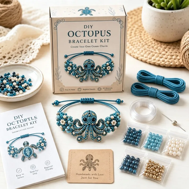 DIY Animal Beaded Bracelet Making Craft Kit Jewelry Set for Girls Creative Gift Activity