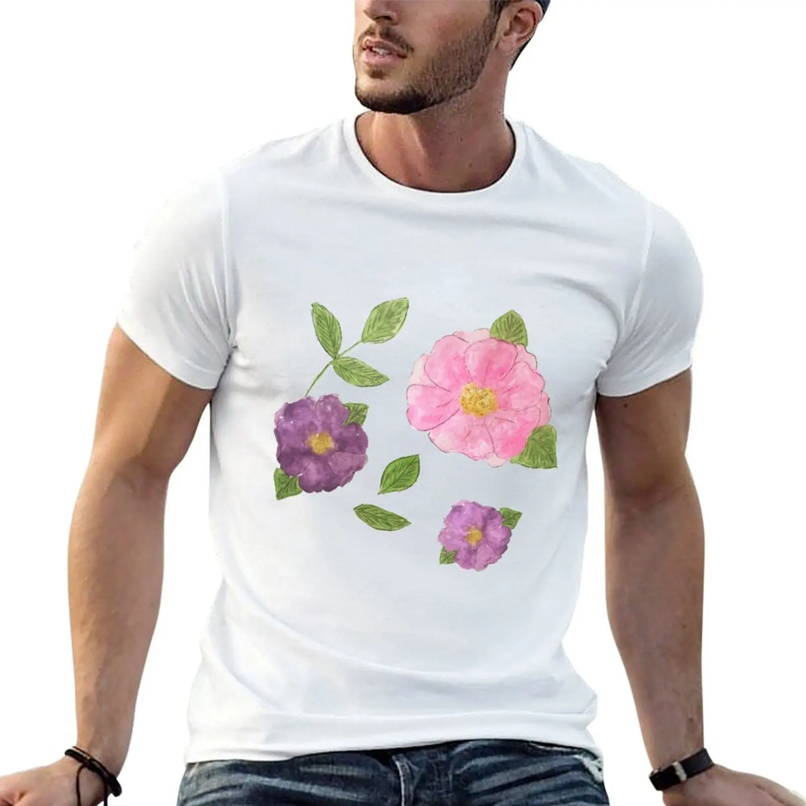 

pretty pink purple floral watercolour Watercolor pink and purple flowers very cute watercolour flower roses floral T-Shirt