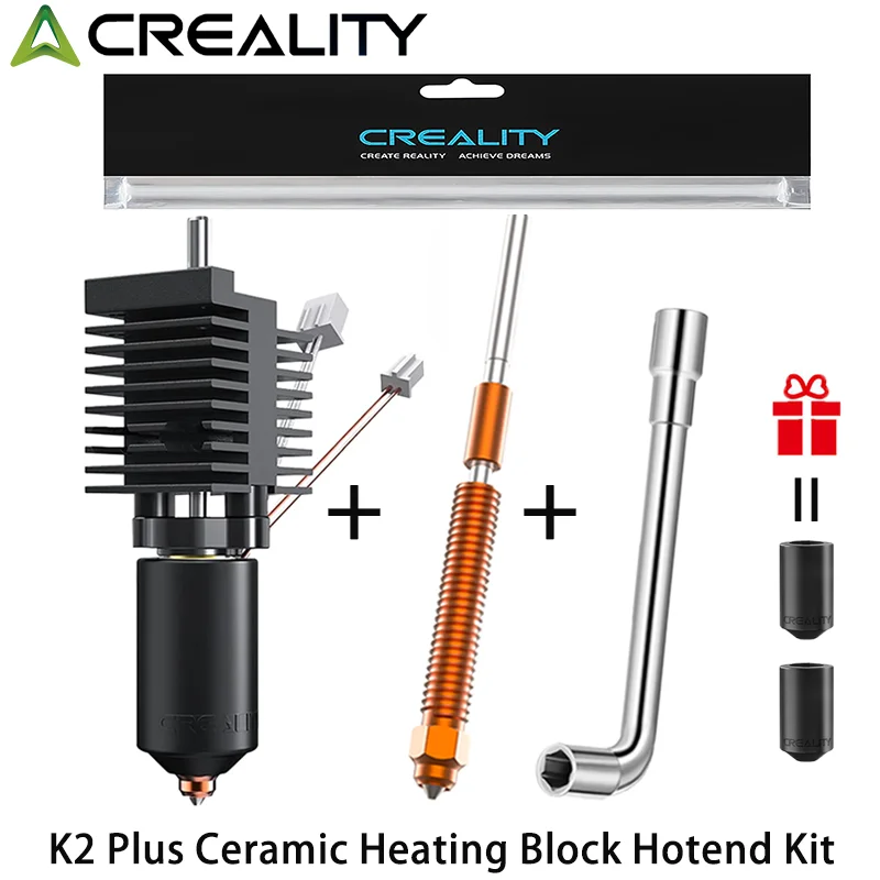 Creality Official K2 Plus 0.4mm Ceramic Heating Block Hotend Kit,Send Two Silicone Sleeves,Quick-swap Nozzle for K2 PLUS 3D Prin