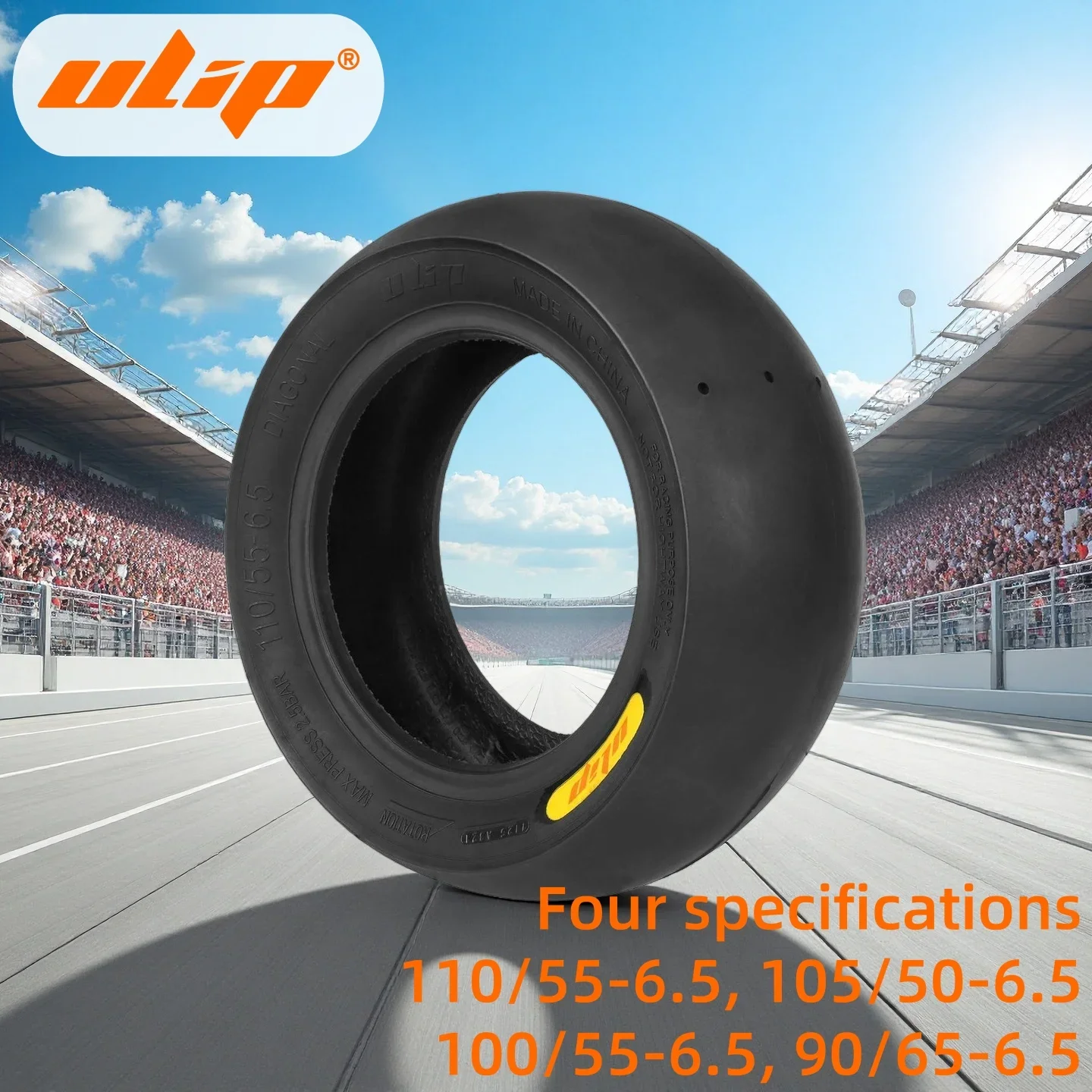 

Ulip 110/55-6.5 Semi Hot Melt Athletic Bald Tubeless Tire 10 Inch Competition Specific Sport Tyre for Electric Scooter Tire Part