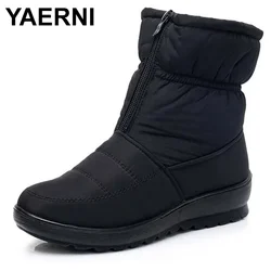 YAERNI Women Boots Waterproof Shoes For Woman Furry Women's Winter Boots Female Women Shoes Platform Shoes Female Footwear Large