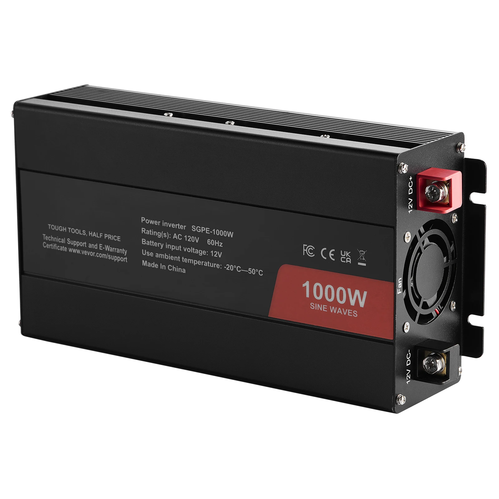 SucceBuy Sine Wave Converter 1000W / 2000W / 3000W with Dual AC Sockets 2 USB 1 Type-C Remote Operation for Portable Electronics